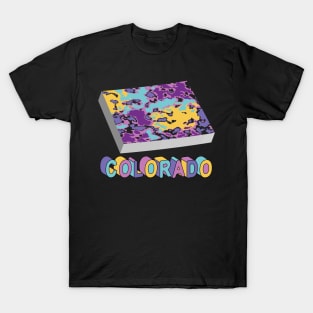 Colorado State Map Art T-Shirt